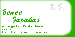 bence fazakas business card